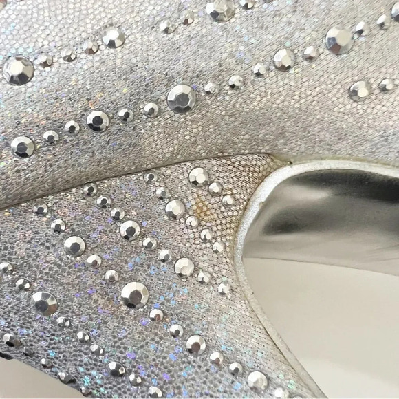 Sheikh Silver Metallic Studded Platform Pleasers‎ Size 9 6” Heel Boudoir Pole - Picture 7 of 14
